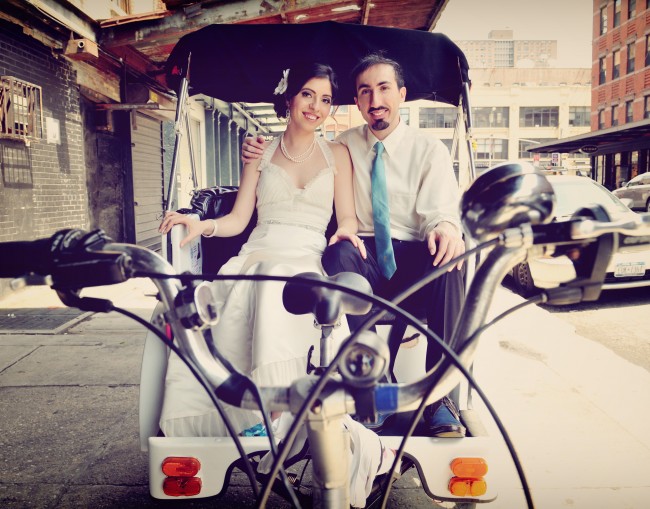 Izzy & Simon on Rickshaw (Wedding)